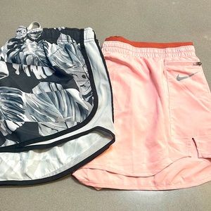 2 pair lightly worn Nike running shorts